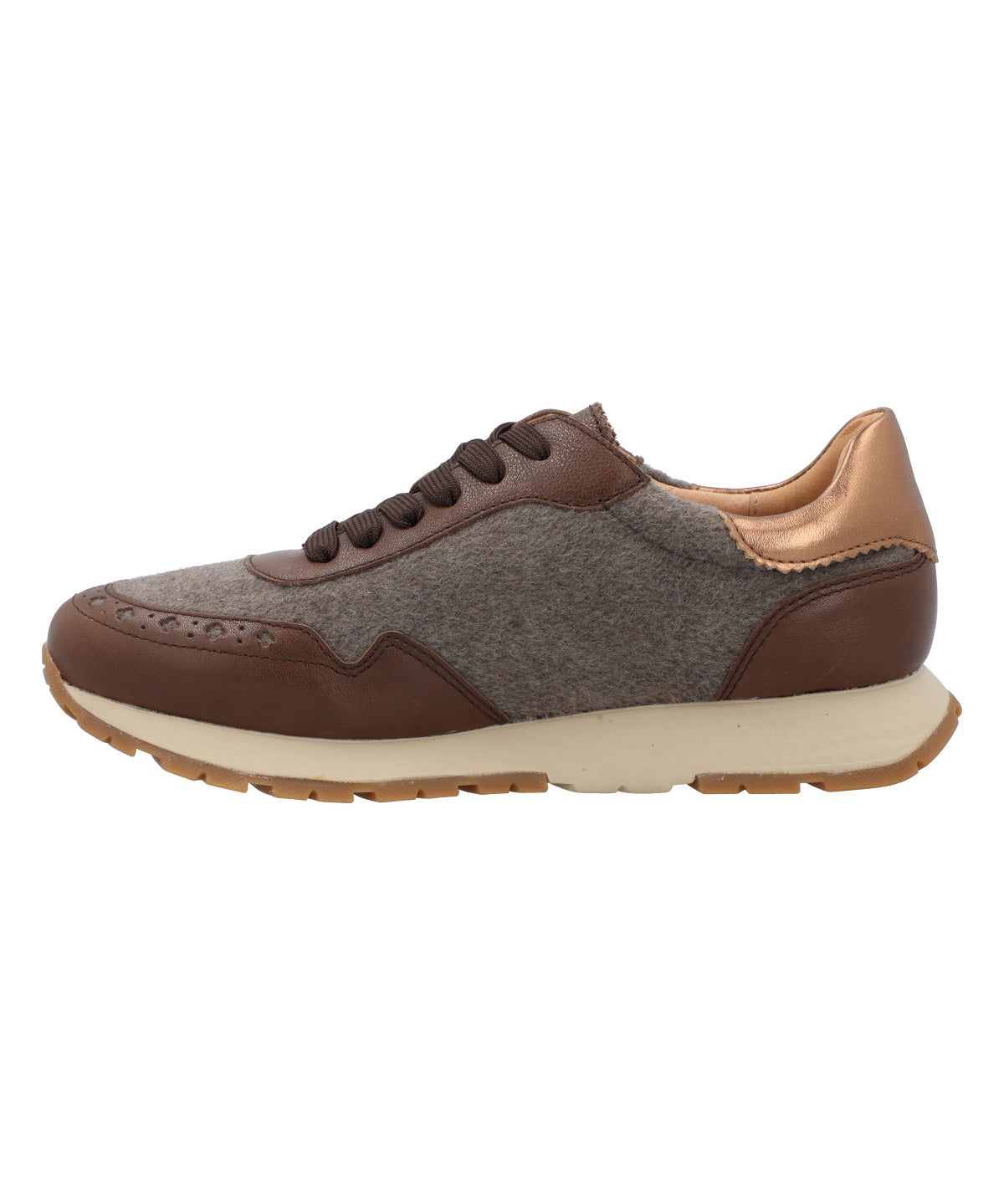 Zapatilla Cuero Mujer Bonete Café