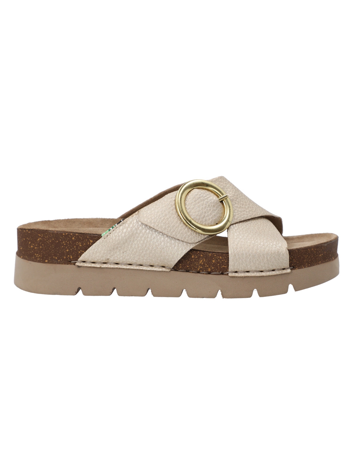 Sandalia Cuero Mujer Halifax Dorado Rockford