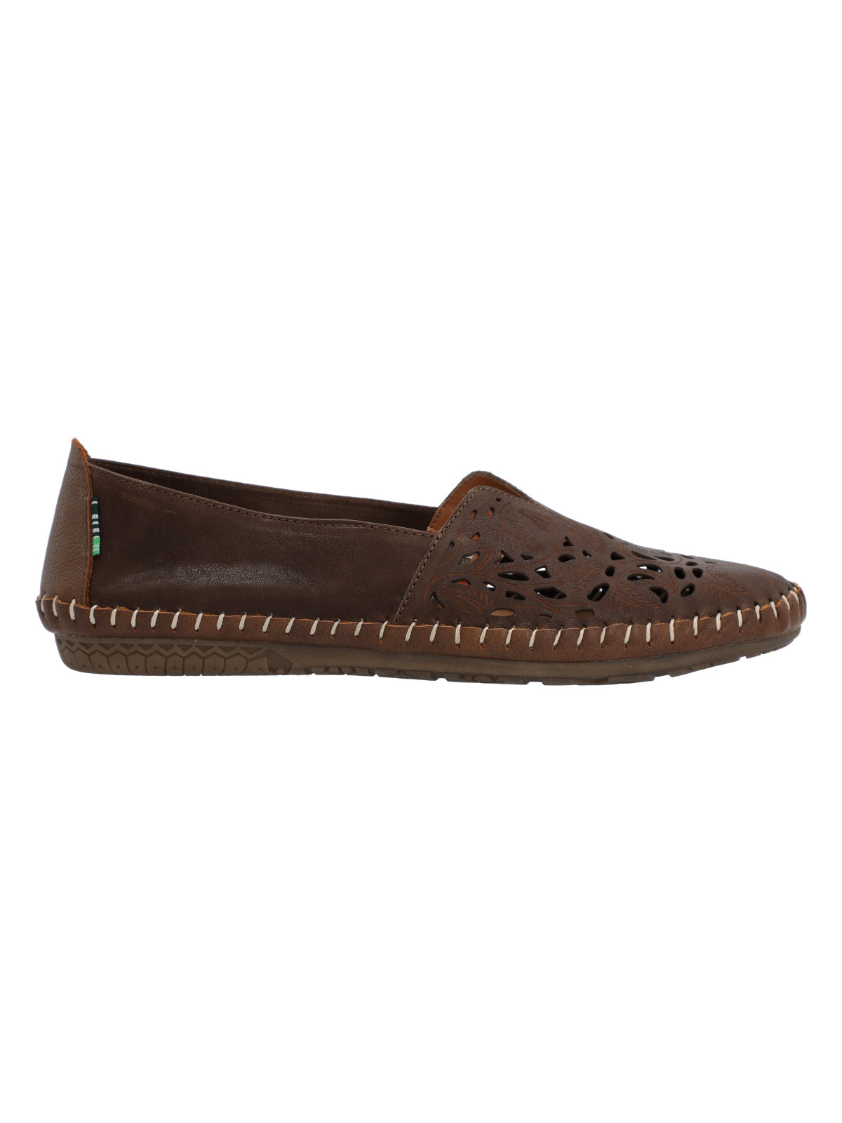 Slip On Cuero Mujer Hibiscus Café Oscuro Rockford