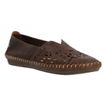 Slip On Cuero Mujer Hibiscus Café Oscuro Rockford
