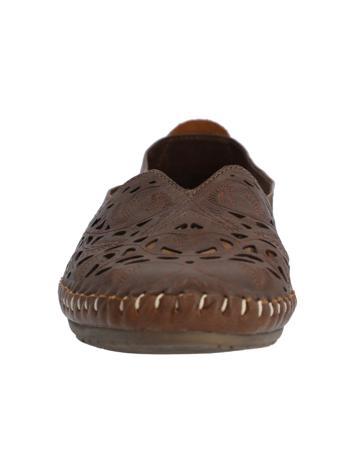 Slip On Cuero Mujer Hibiscus Café Oscuro Rockford