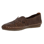 Slip On Cuero Mujer Hibiscus Café Oscuro Rockford