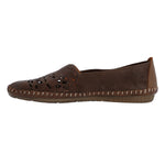 Slip On Cuero Mujer Hibiscus Café Oscuro Rockford