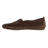 Slip On Cuero Mujer Hibiscus Café Oscuro Rockford