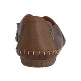 Slip On Cuero Mujer Hibiscus Café Oscuro Rockford