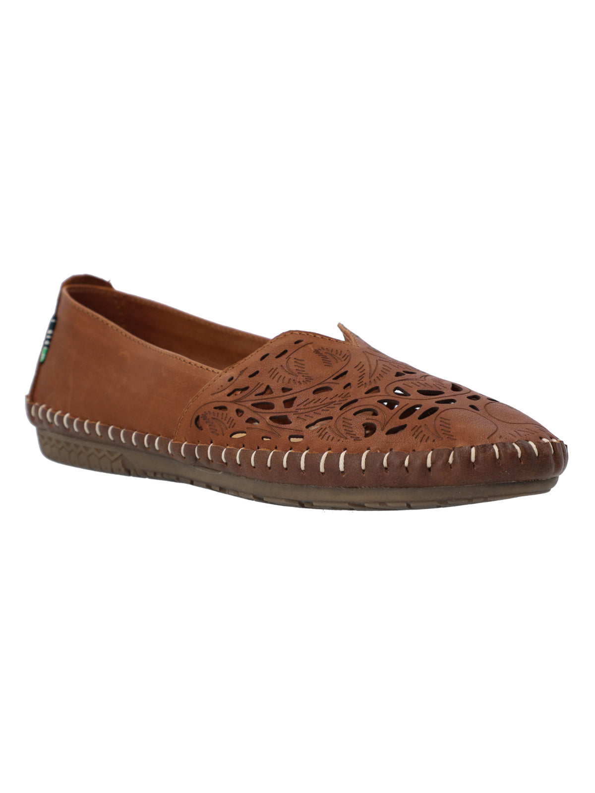 Slip On Cuero Mujer Hibiscus Café Rockford