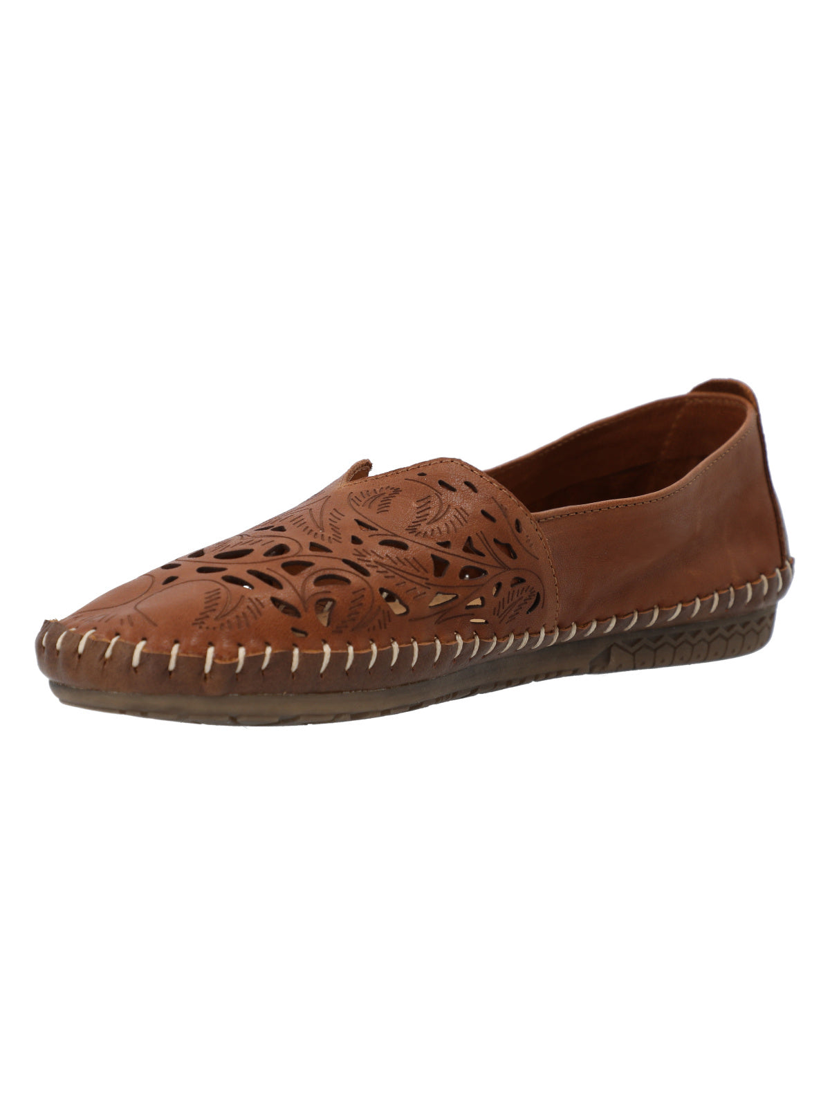 Slip On Cuero Mujer Hibiscus Café Rockford