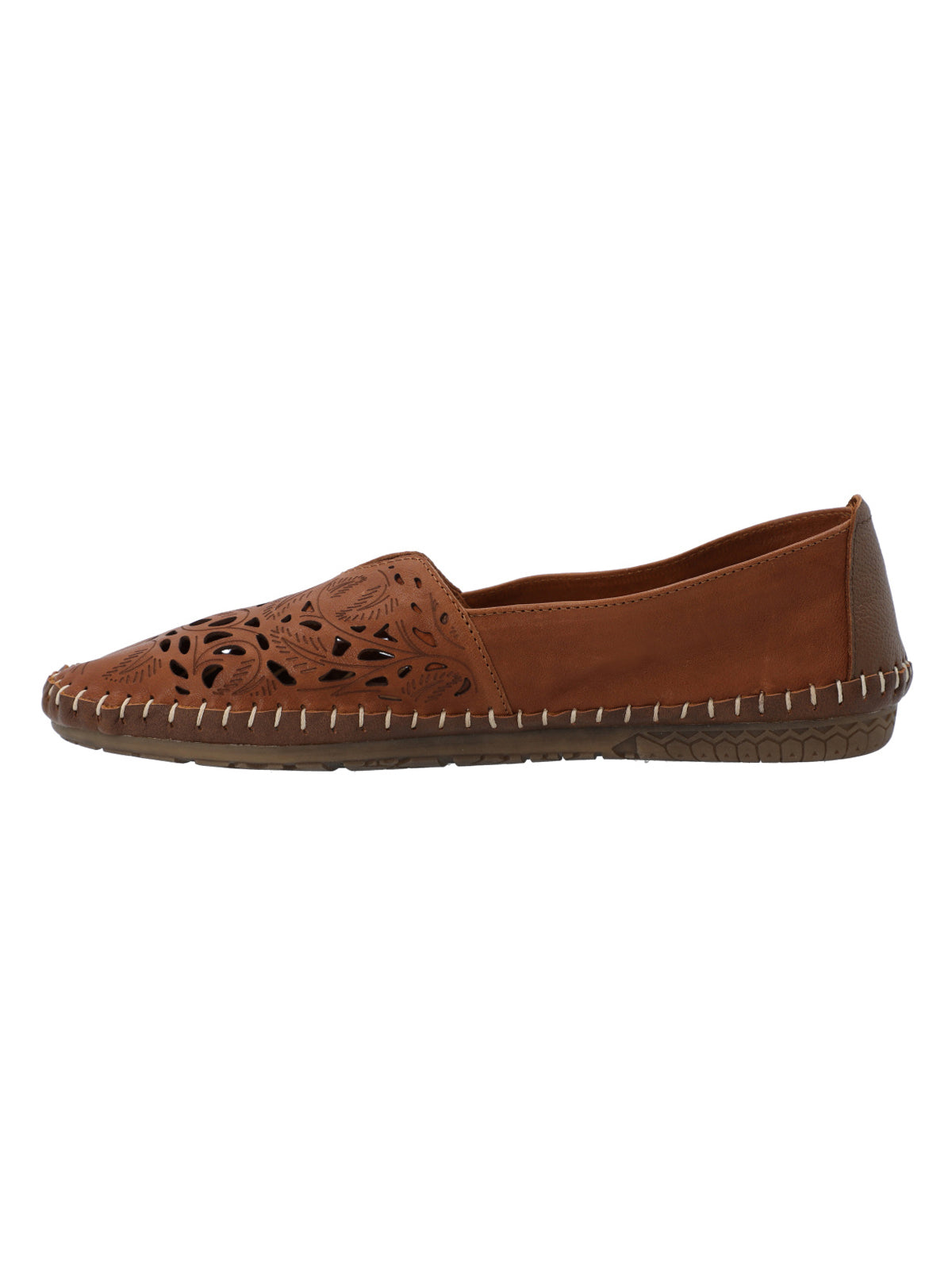 Slip On Cuero Mujer Hibiscus Café Rockford