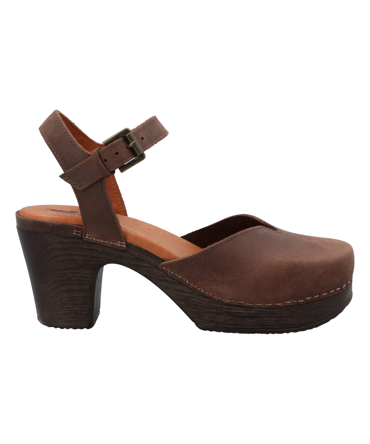 Zueco Cuero Mujer Giada Café Rockford