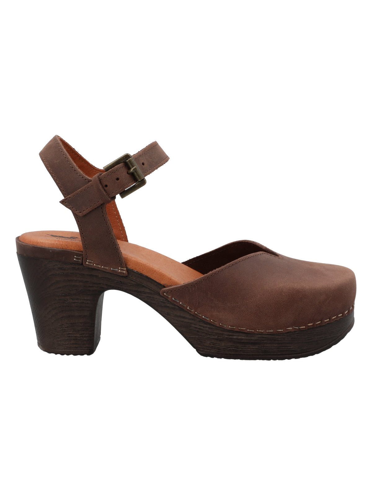 Zueco Cuero Mujer Giada Café Rockford