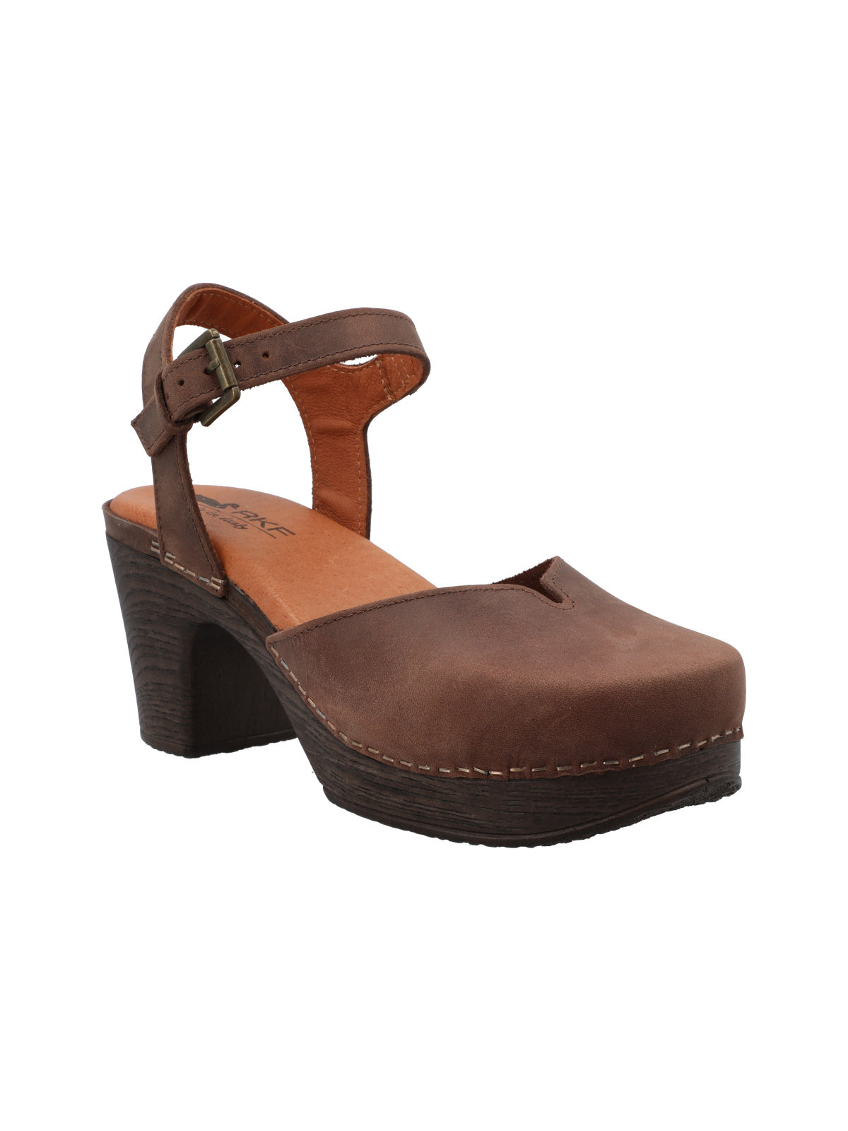 Zueco Cuero Mujer Giada Café Rockford