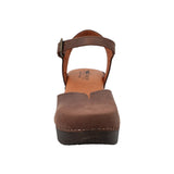Zueco Cuero Mujer Giada Café Rockford
