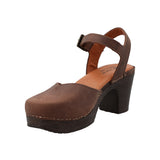 Zueco Cuero Mujer Giada Café Rockford