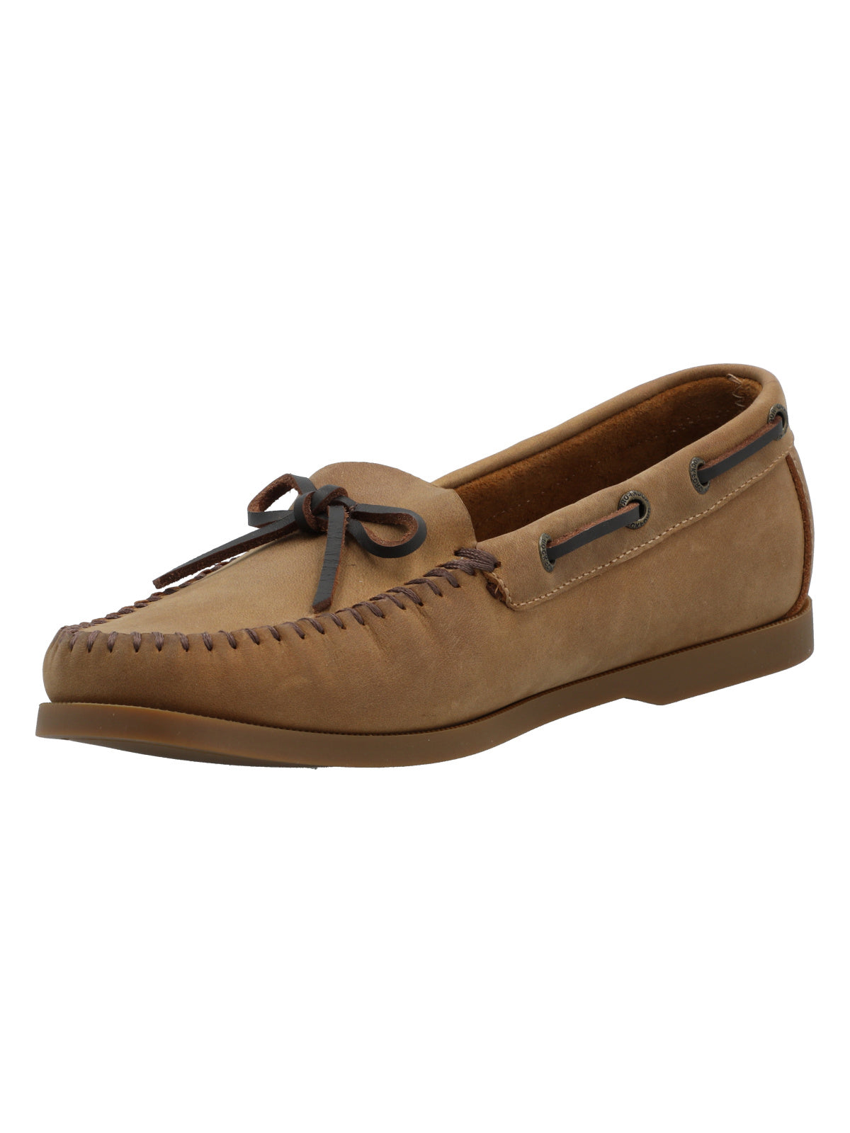 Mocasín Cuero Mujer Boat Rib Camel Rockford