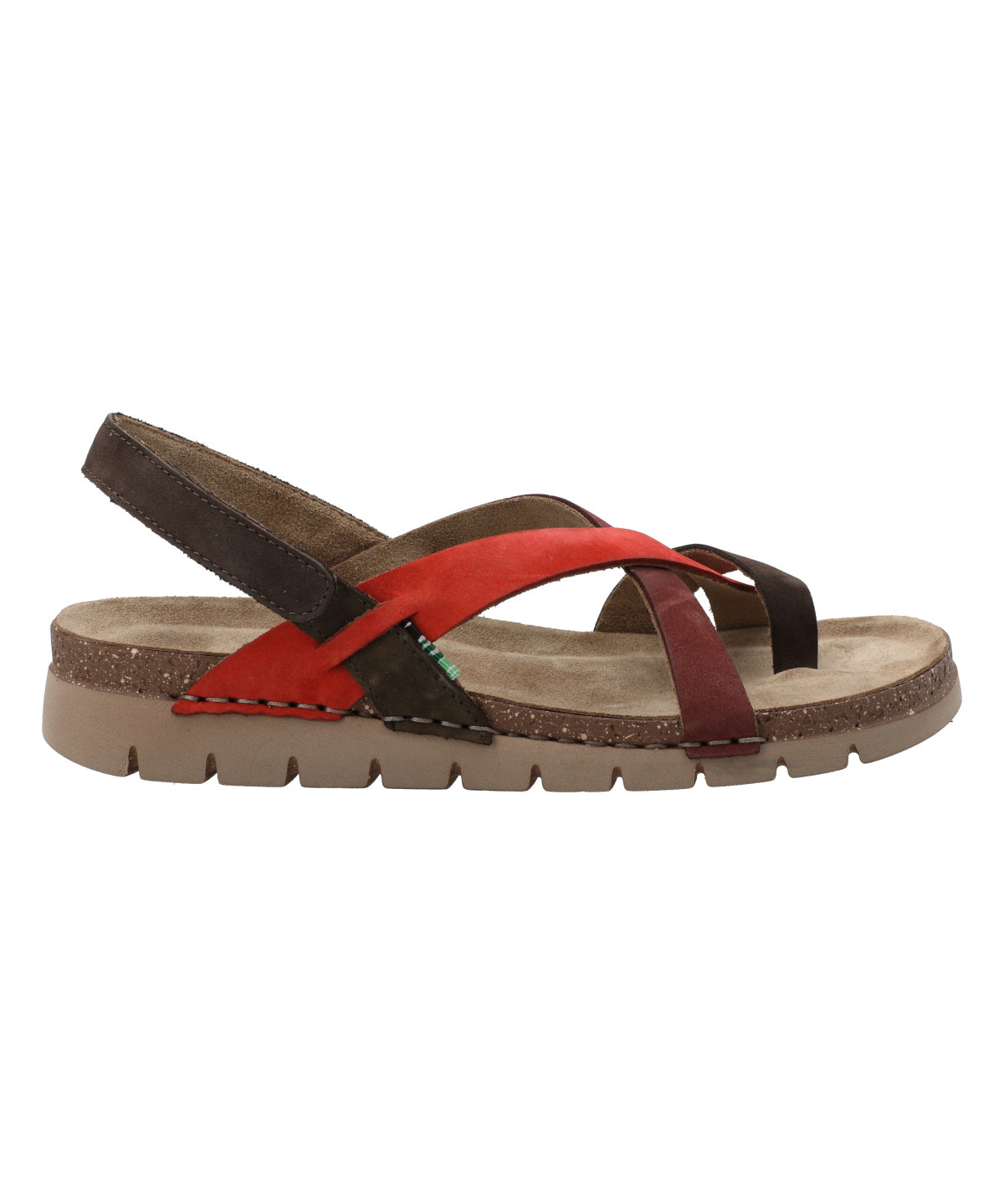 Sandalia Cuero Mujer Lungomare Rojo Rockford