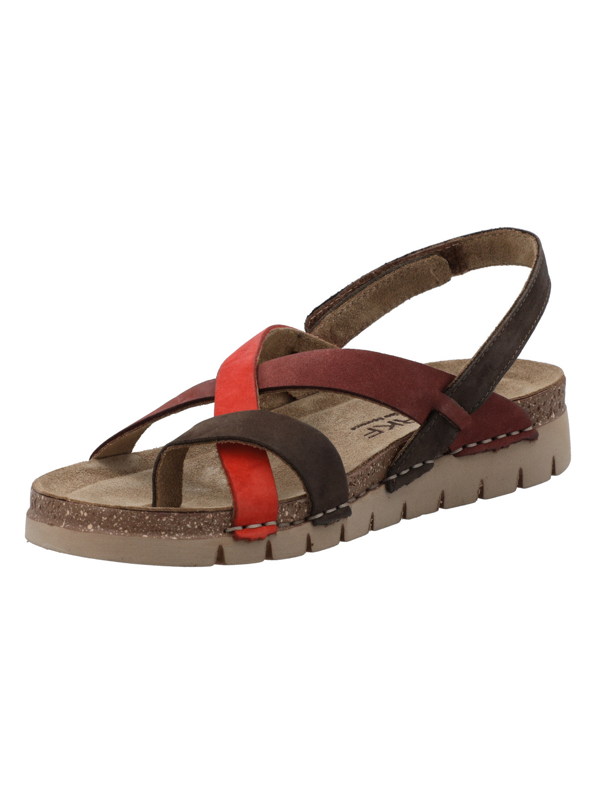 Sandalia Cuero Mujer Lungomare Rojo Rockford