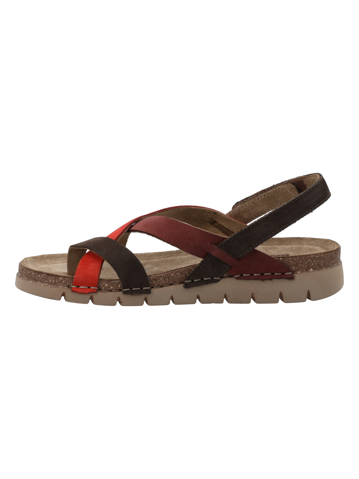 Sandalia Cuero Mujer Lungomare Rojo Rockford