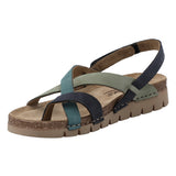 Sandalia Cuero Mujer Lungomare Azul Rockford