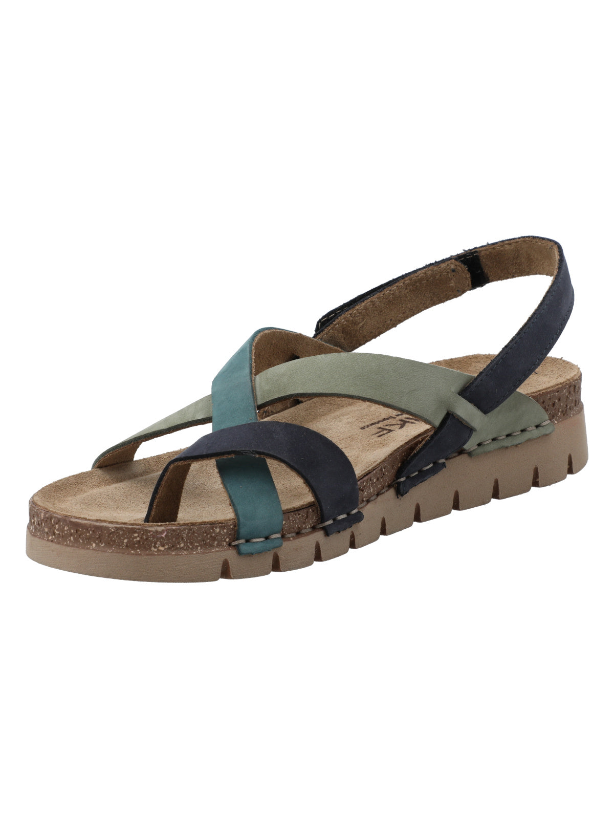 Sandalia Cuero Mujer Lungomare Azul Rockford