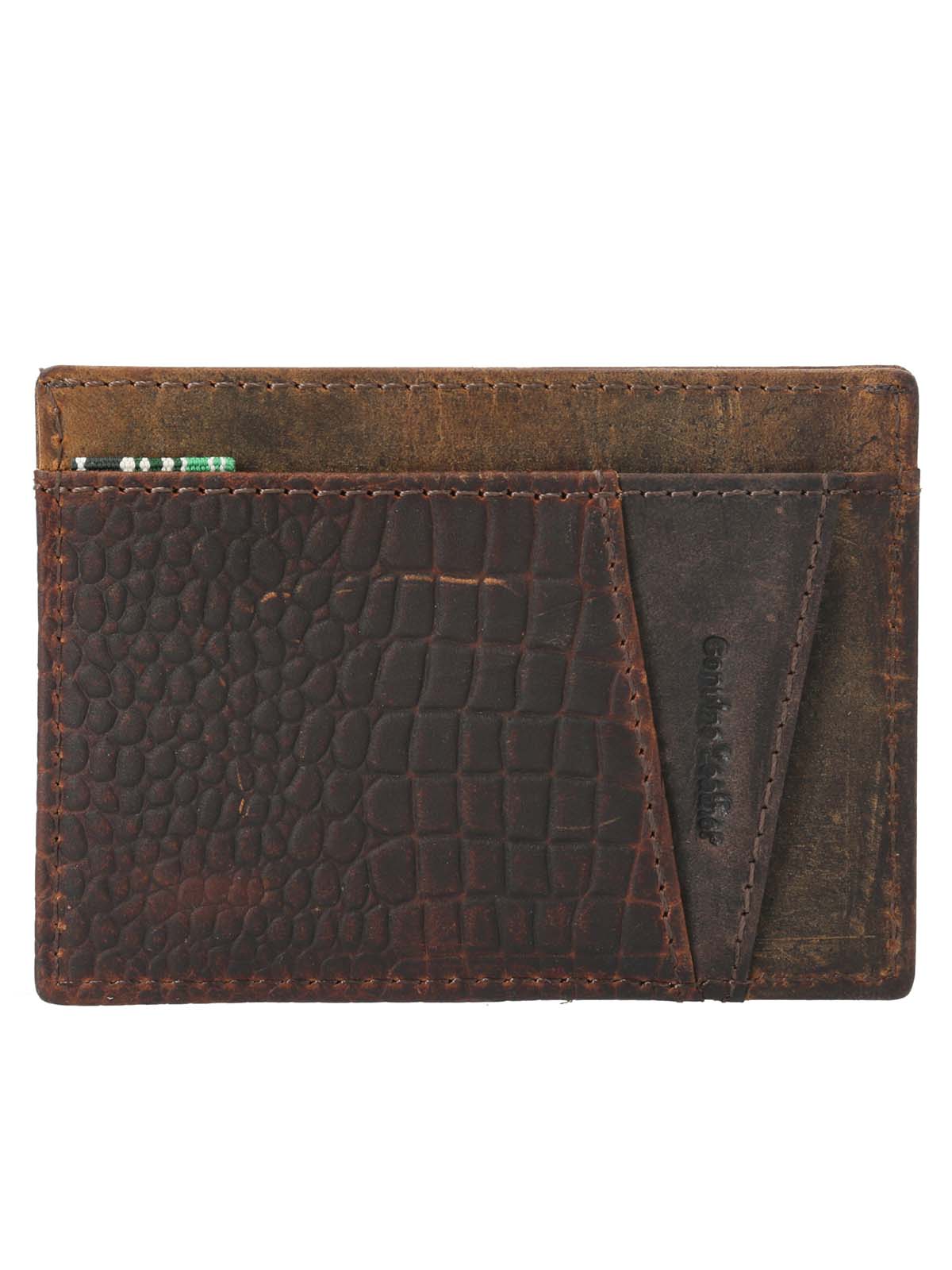 Tarjetero Cuero Mujer OH Cardholder Croco Café Rockford