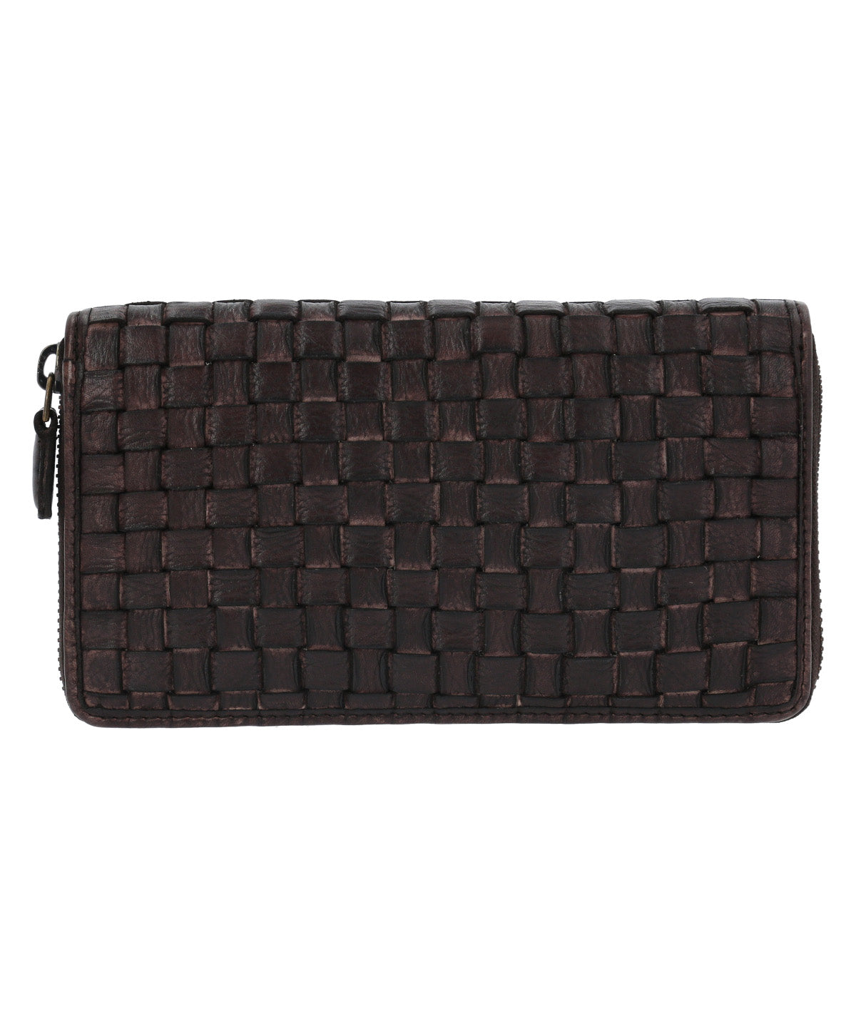Billetera Cuero Mujer Ws Braid Ziparound Café Rockford