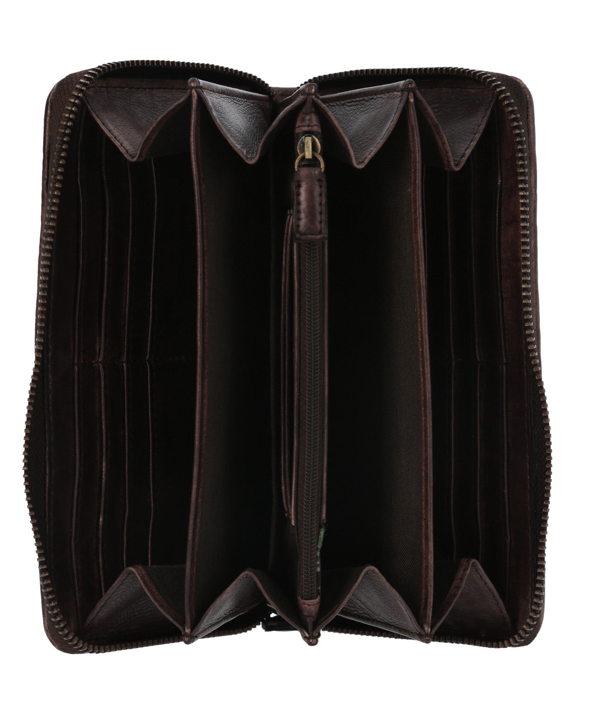 Billetera Cuero Mujer Ws Braid Ziparound Café Rockford