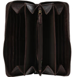 Billetera Cuero Mujer Ws Braid Ziparound Café Rockford