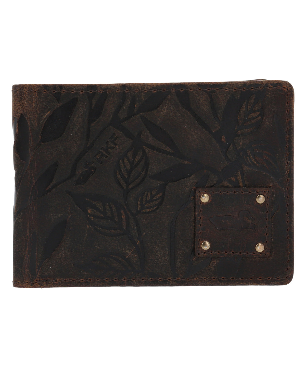 Billetera Cuero Mujer Hu Leaves Bifold Café Rockford