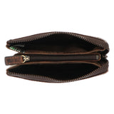 Billetera Cuero Mujer Hu Leaves Pouch Café Rockford