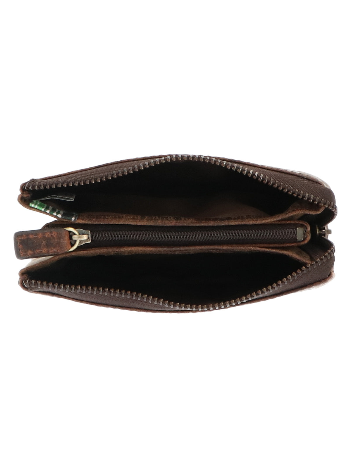 Billetera Cuero Mujer Hu Leaves Pouch Café Rockford