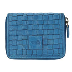 Billetera Cuero Mujer Ws Braid Mini Zip Azul Rockford