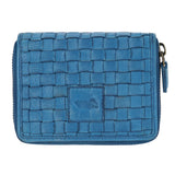 Billetera Cuero Mujer Ws Braid Mini Zip Azul Rockford
