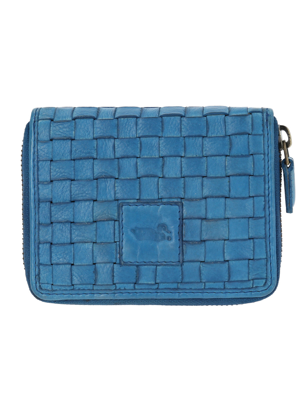 Billetera Cuero Mujer Ws Braid Mini Zip Azul Rockford