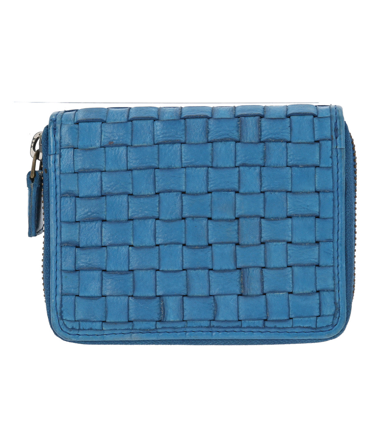 Billetera Cuero Mujer Ws Braid Mini Zip Azul Rockford