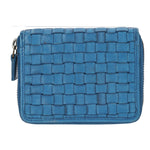 Billetera Cuero Mujer Ws Braid Mini Zip Azul Rockford