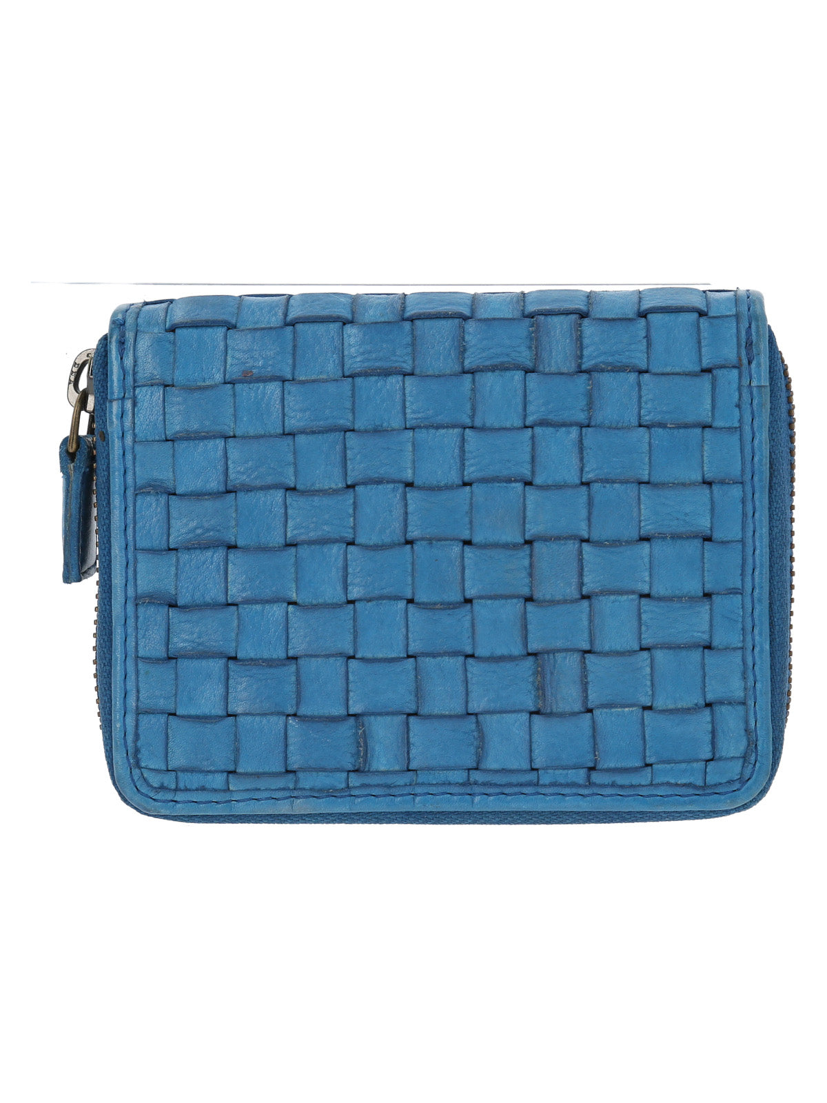 Billetera Cuero Mujer Ws Braid Mini Zip Azul Rockford