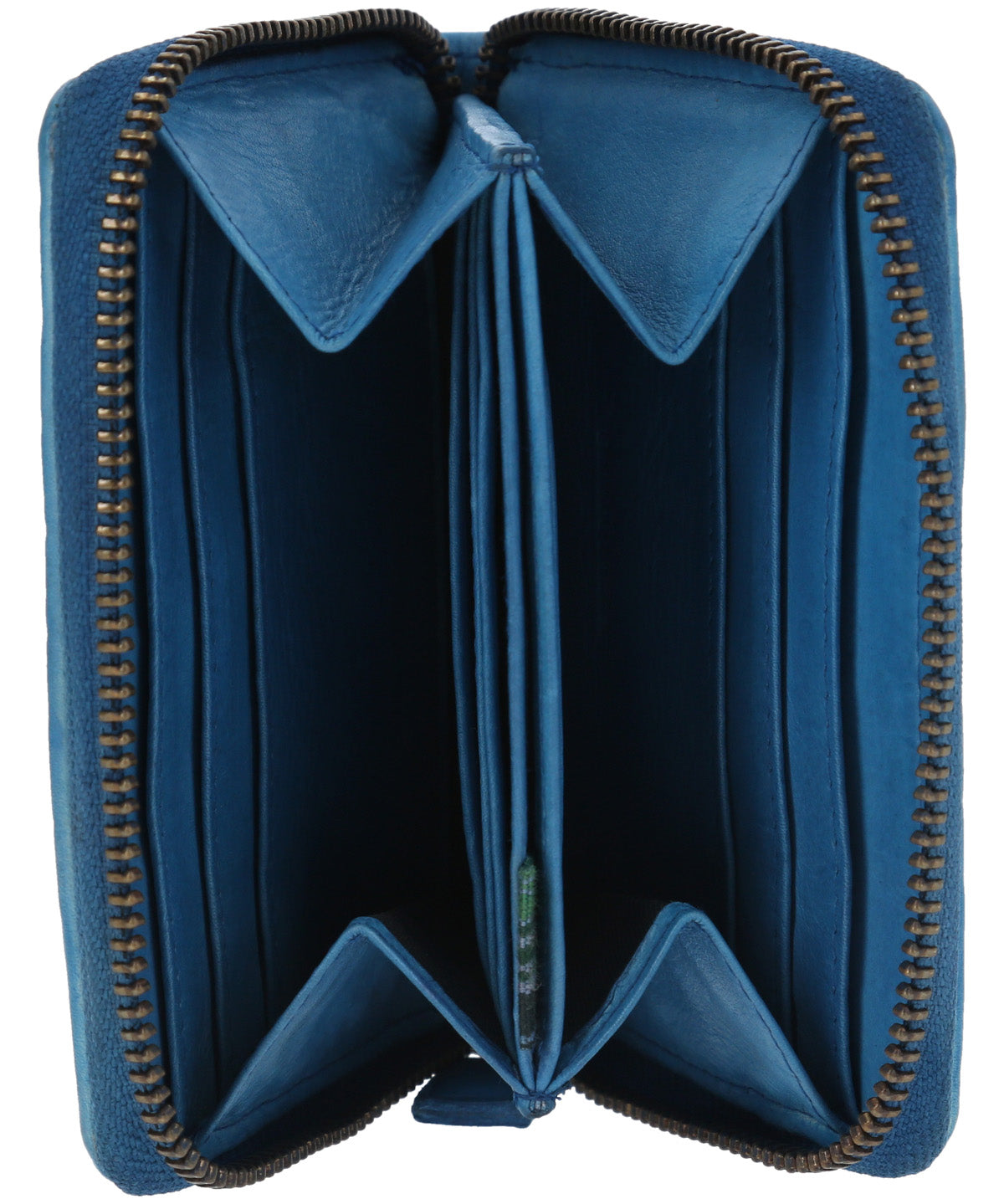 Billetera Cuero Mujer Ws Braid Mini Zip Azul Rockford