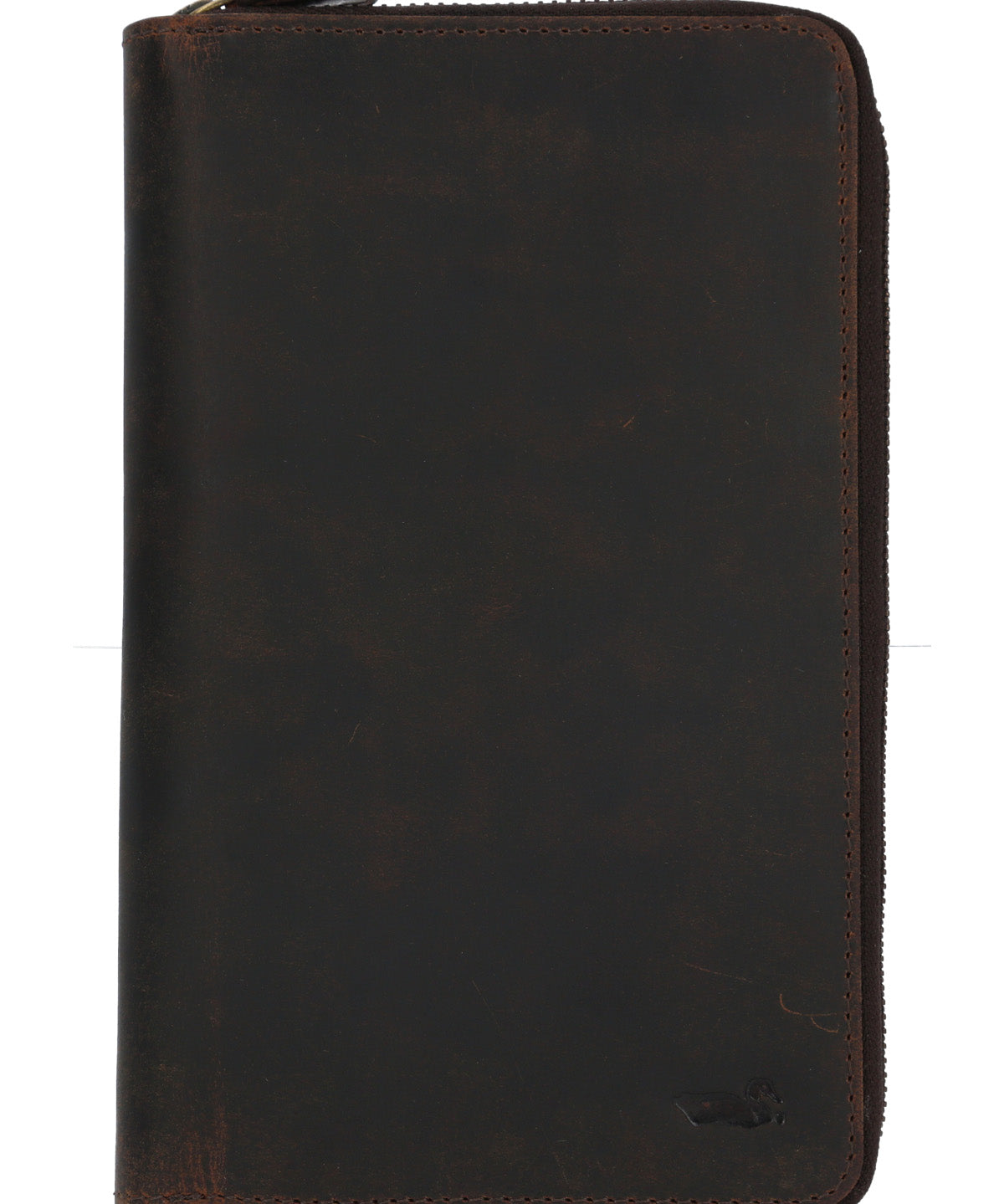 Billetera Cuero Mujer Hu Passport Zip Café Rockford