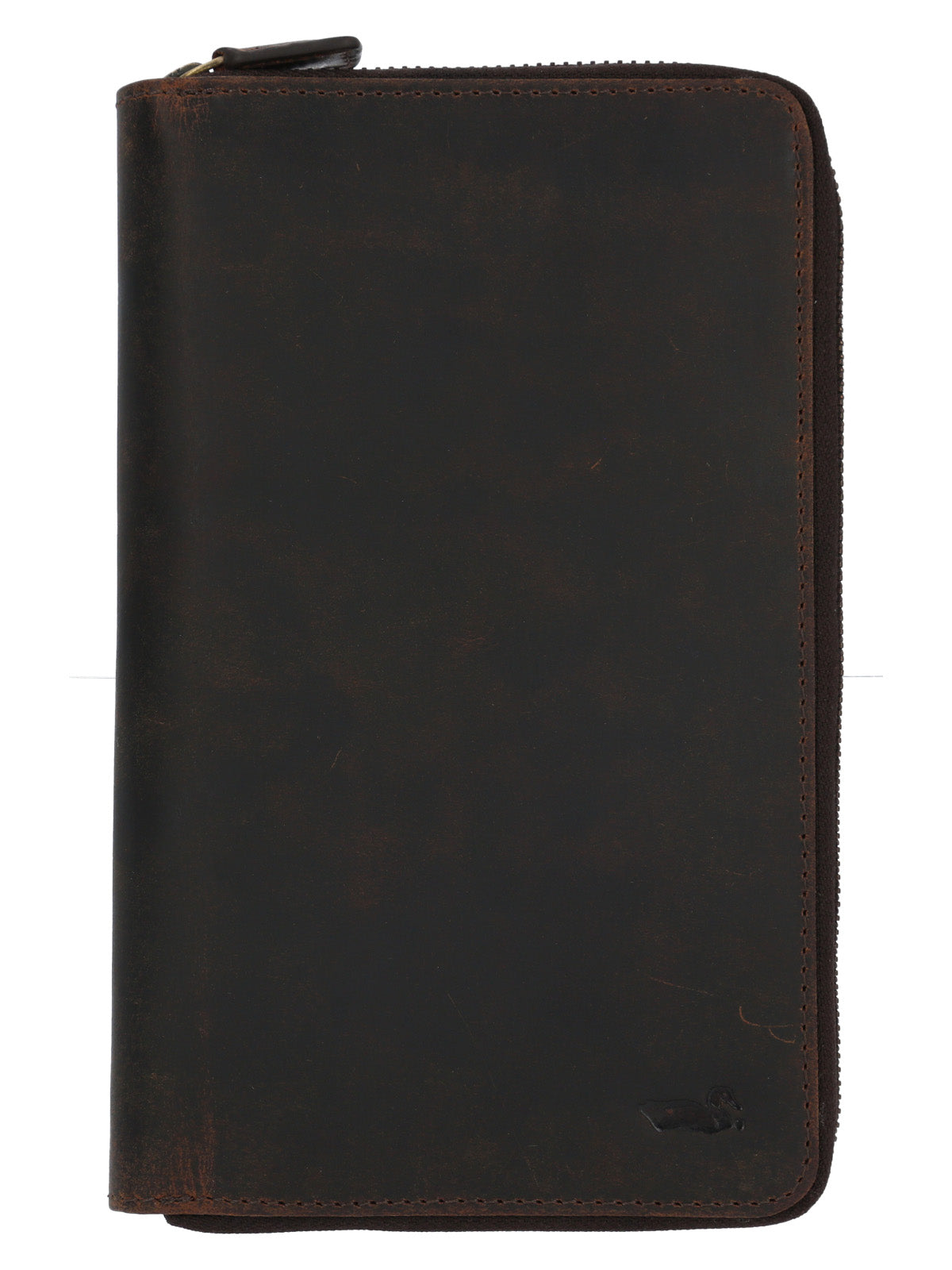 Billetera Cuero Mujer Hu Passport Zip Café Rockford