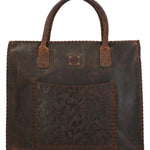 Cartera Cuero Mujer Oh Roses Tote Café Rockford