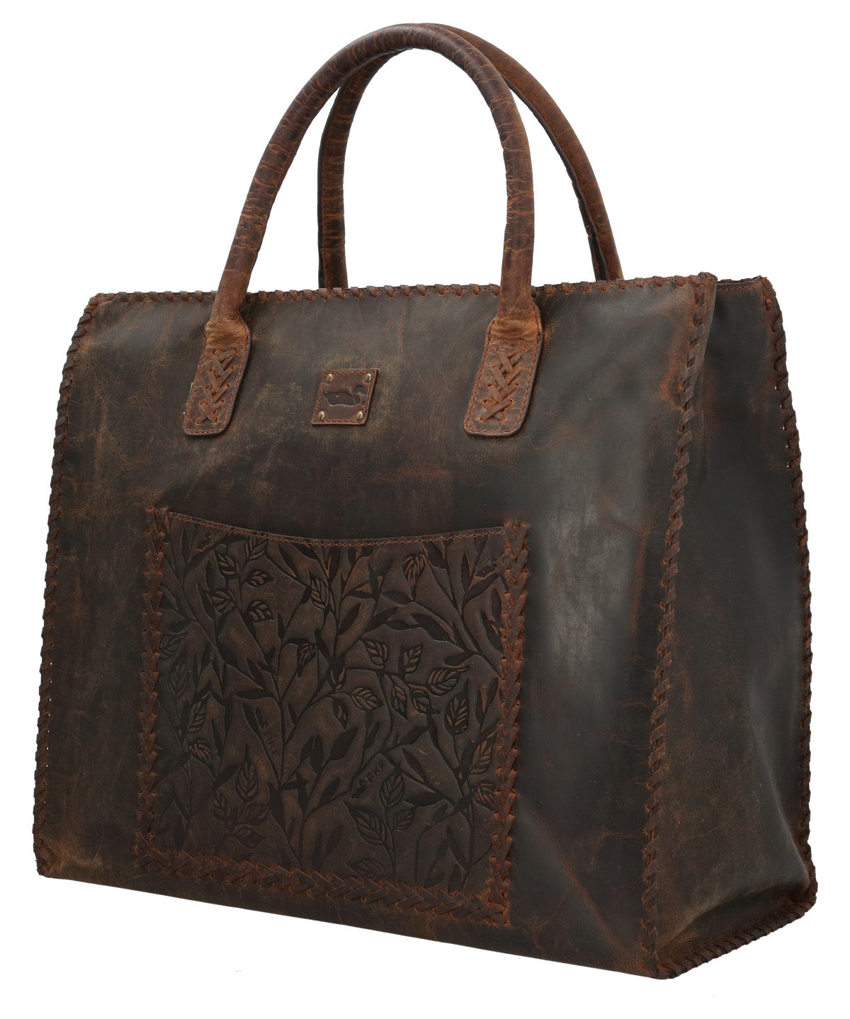 Cartera Cuero Mujer Oh Roses Tote Café Rockford