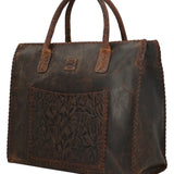 Cartera Cuero Mujer Oh Roses Tote Café Rockford