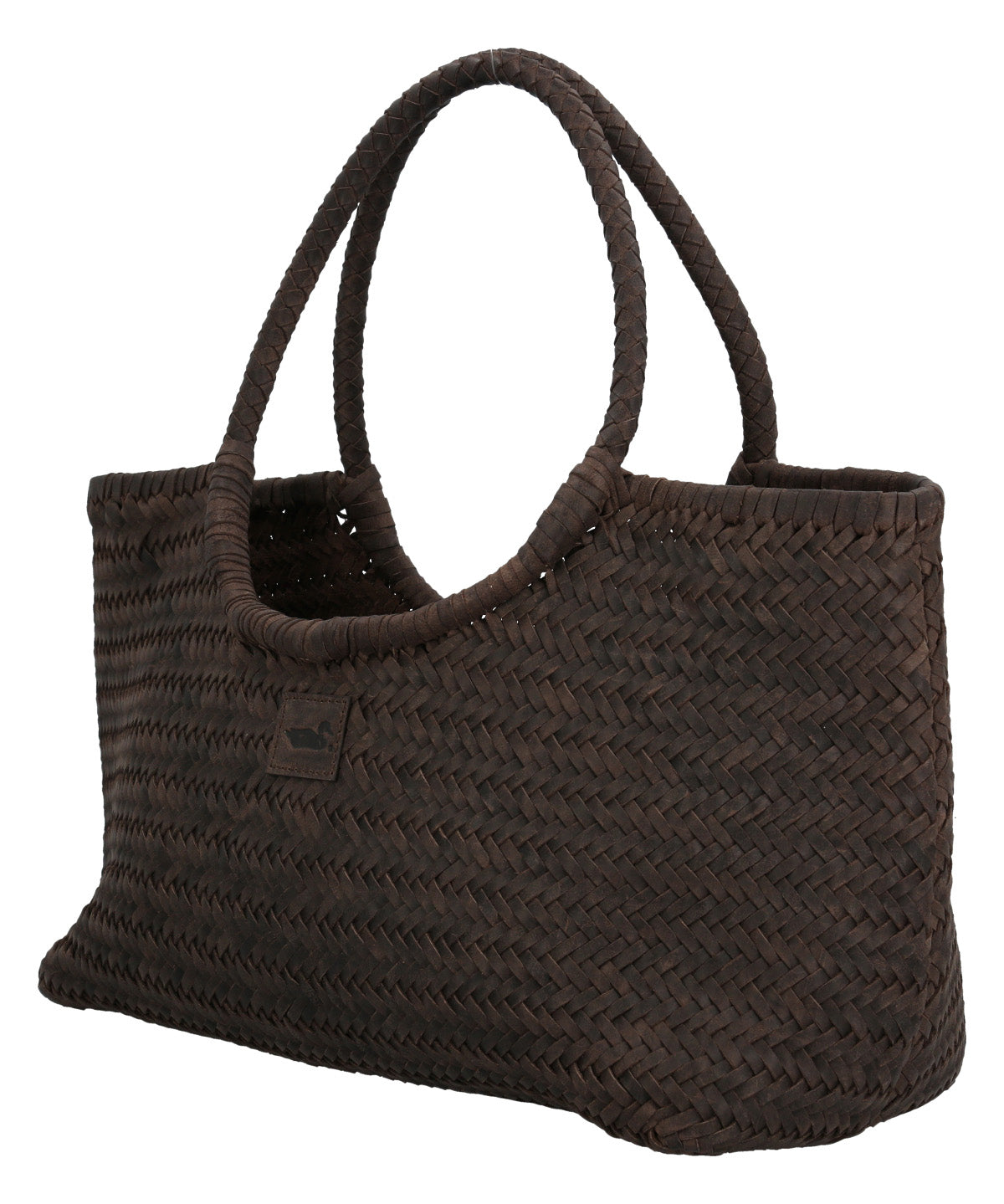 Cartera Cuero Mujer Ks Woven Tote Café Rockford