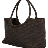 Cartera Cuero Mujer Ks Woven Tote Café Rockford