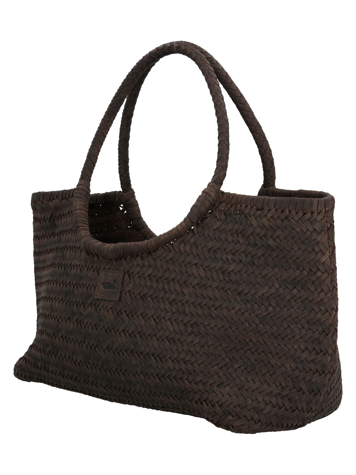 Cartera Cuero Mujer Ks Woven Tote Café Rockford
