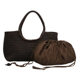 Cartera Cuero Mujer Ks Woven Tote Café Rockford