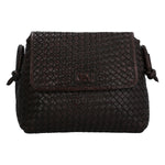 Cartera Cuero Mujer Ws Woven Cross Café Rockford