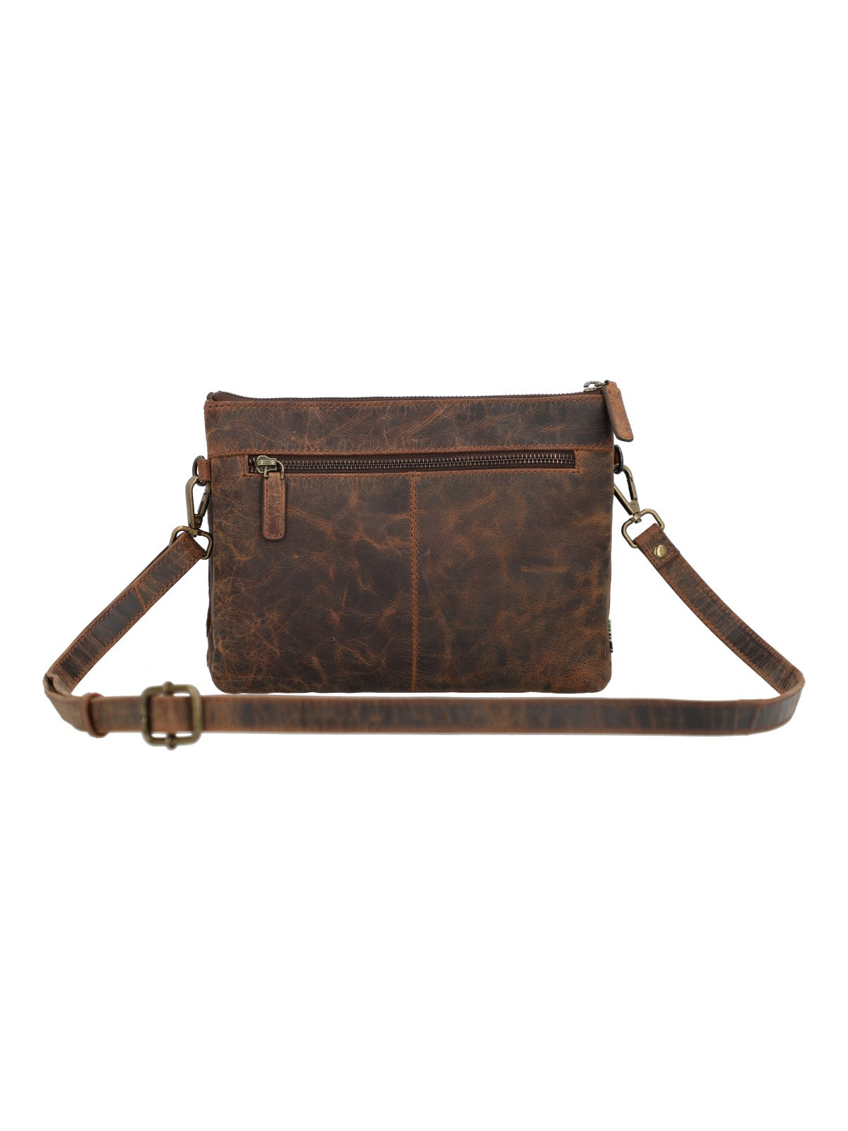 Cartera Cuero Mujer Hr Cozzi Cross Café Rockford