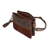 Cartera Cuero Mujer Hr Cozzi Cross Café Rockford