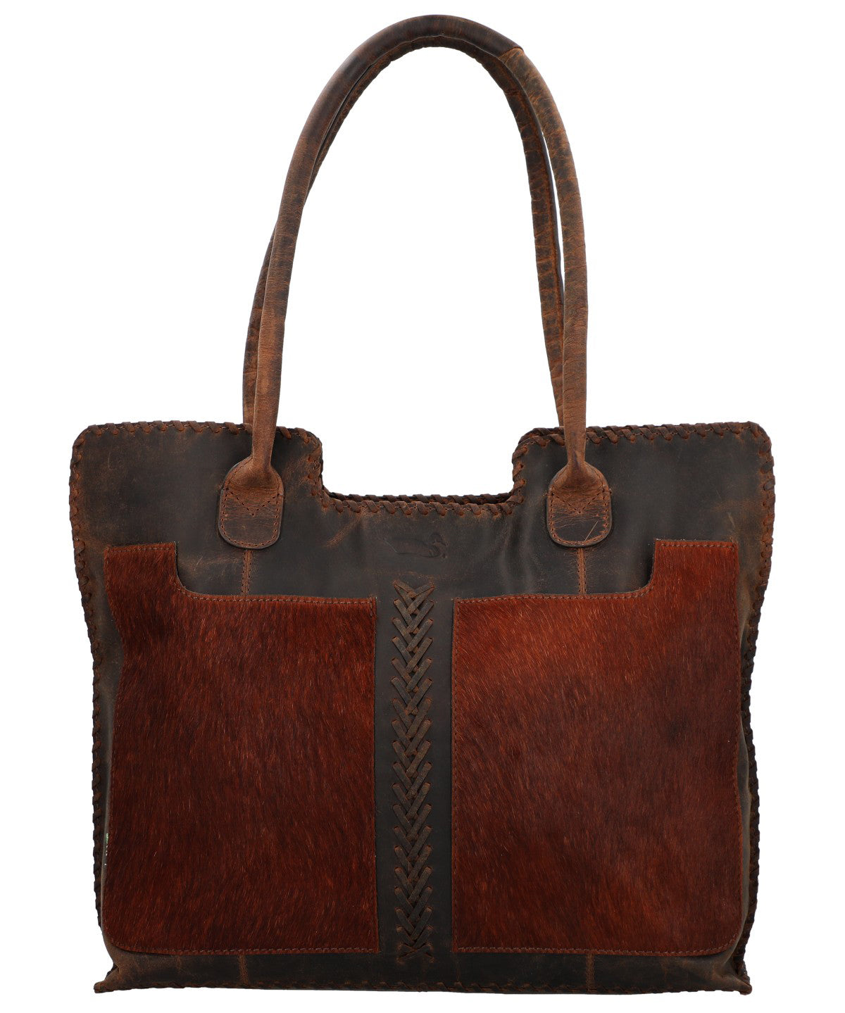 Cartera Cuero Mujer Hr Cozzi Tote Café Rockford